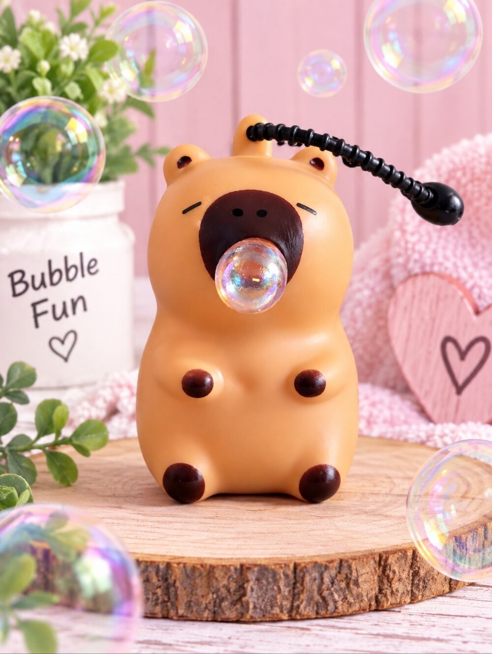 Capybara Bubble Blower Squishy Keychain